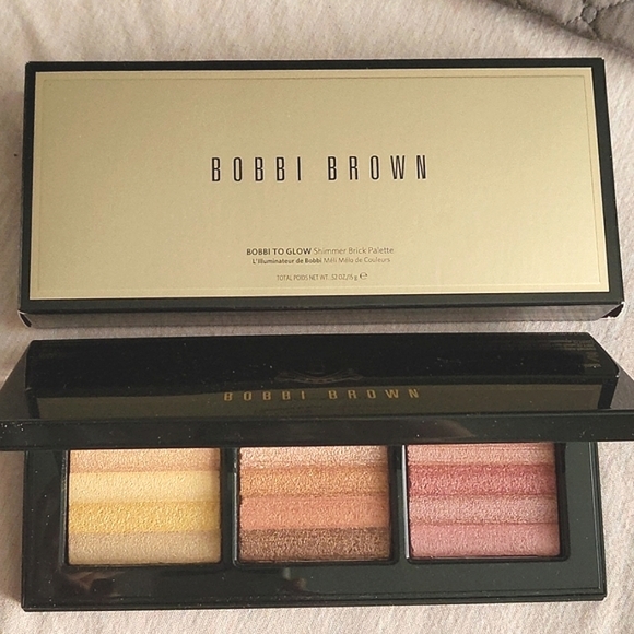 NIB Bobbi Brown Bobbi to glow shimmer brick palette limted ed blush highlighter - Picture 2 of 11